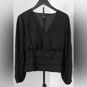 WHBM Black V Neck Blouse